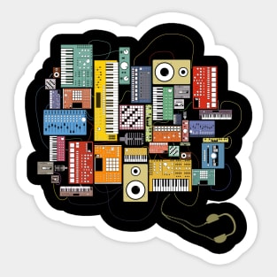 Electronic Musician Synthesizers and Drum Machine Dj Sticker